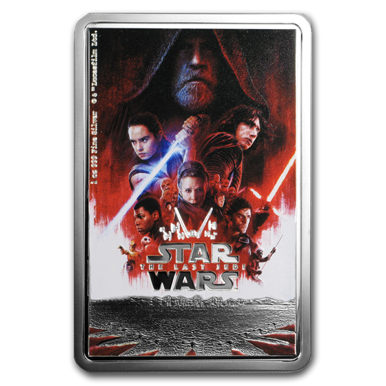 2019 Niue 1 oz Silver $2 Star Wars The Last Jedi Poster 2019 Niue 1 oz Silver $2 Star Wars The Last Jedi Poster